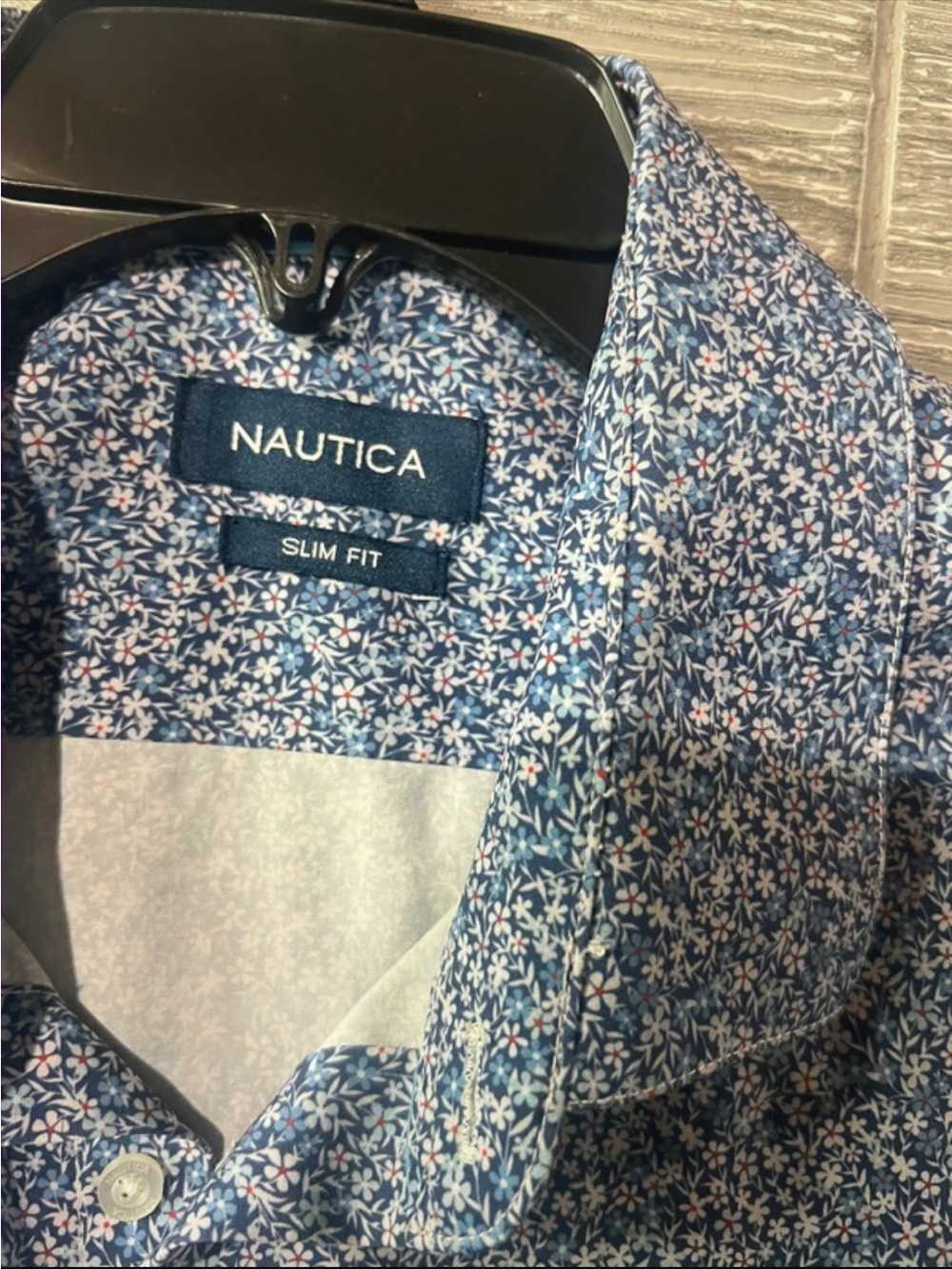 Nautica men’s Blue Floral Slim Fit button down